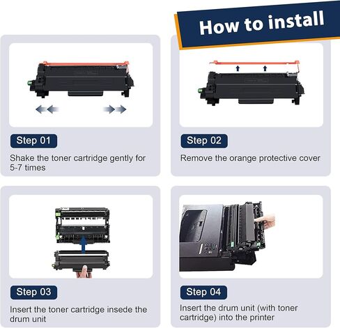 خرطوشة حبر TN830XL ​​متوافقة مع بديل Brother TN830XL ​​TN830 XL/V/R TN 830 لطابعات Brother DCP-L2640DW HL-L2460DW HL-L2480DW HL-L2400D HL-L2405W MFC-L2820DW (4 أسود) in Kuwait