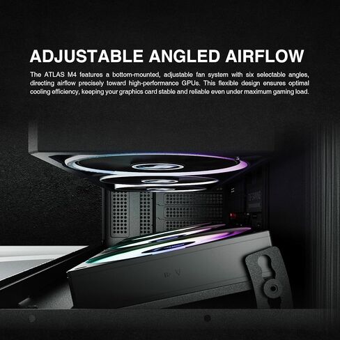 Gamdias Atlas M4 Mid-Tower Gaming PC Case, Mini-ITX, Micro-ATX, and ATX, 4x120mm PWM ARGB Fans, Adjustable Angle Lower Fan Mount, Front-Mounted PSU Design, Modular Tool Free in Kuwait