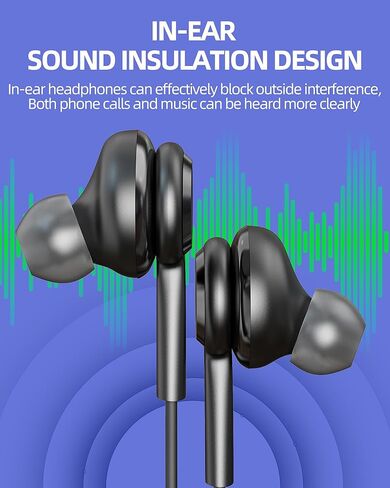 USB C Headphone with Microphone Type C Jack Earphones Wired Earbud (2Pack) Compatible for Samsung Galaxy S20 S21 S22 S23 Ultra Note 10 20 Z Flip Pixel 7 Pro Chromebook Computer Gaming Laptop in Kuwait