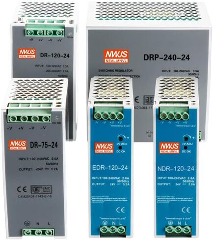 NDR-240-12 240 واط 12VDC20Amp مصدر طاقة السكك الحديدية الصناعية DIN (12 فولت 240 واط) ، فضي in Kuwait