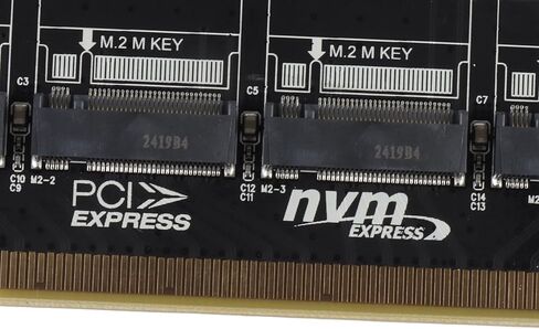 بطاقة محول M2 NVMe SSD إلى PCIE X16، بطاقة توسيع قارئ محول القرص الصلب 4 منافذ M مع 4 مؤشرات LED، تدعم بروتوكول PCIE 3 0, 4 0 (ph44) in Kuwait