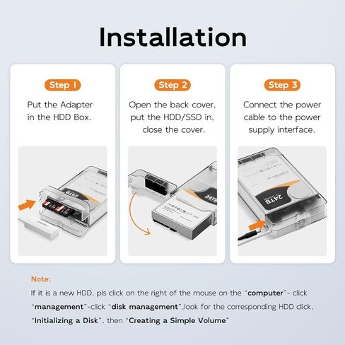 حاوية محرك الأقراص الصلبة الخارجية MAIWO 2.5 3.5 بوصة، محول كابل SATA إلى USB لمحركات الأقراص الصلبة SSD مقاس 2.5/3.5 بوصة، تدعم تخزين بطاقات SD 6 قطع وقارئ الأقراص المضغوطة، حتى 24 تيرابايت، 6 جيجابت في الثانية in Kuwait
