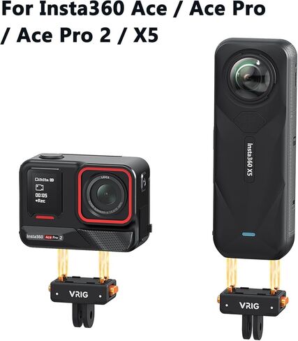 VRIG X5 حامل مغناطيسي سريع الفك لـ insta360 Ace Pro2، حامل مغناطيسي من الألومنيوم ذو شوكتين و1/4 خيط لـ Insta360 X5/X4 Air/Ace Pro2/Ace Pro in Kuwait