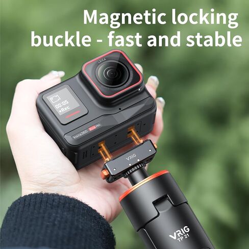 VRIG X5 حامل مغناطيسي سريع الفك لـ insta360 Ace Pro2، حامل مغناطيسي من الألومنيوم ذو شوكتين و1/4 خيط لـ Insta360 X5/X4 Air/Ace Pro2/Ace Pro in Kuwait