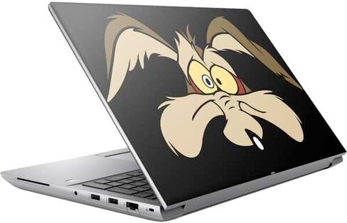 ملصق Skinit للكمبيوتر المحمول متوافق مع HP ZBook Fury 16 G10 - مرخص رسميًا من Looney Tunes Wile E Coyote مع تصميم مكبر in Kuwait