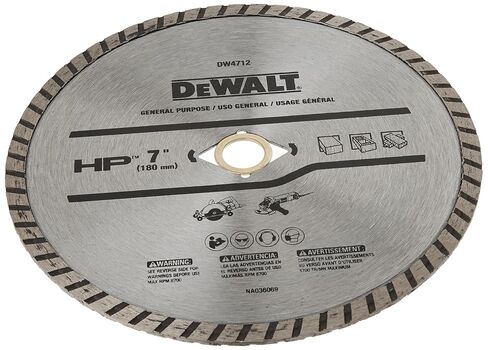 DEWALT Diamond Blade for Block and Brick, Dry/Wet Cutting, Continuous Rim, 7-Inch (DW4712) in Saudi Arabia
