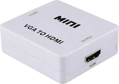1080P VGA to HDMI Video Audio Converter Adapter with 3.5mm Audio Jack for PCs, HDTVs, Monitors, Projectors, Included USB Cable and Audio Cable in Kuwait