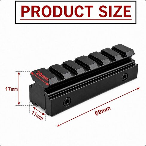 Gotical | 11mm to 20mm Removable Adapter Bracket for Single Picatinny/Weaver Rail Mount in Kuwait