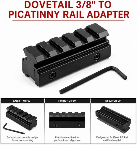 Gotical | 11mm to 20mm Removable Adapter Bracket for Single Picatinny/Weaver Rail Mount in Kuwait