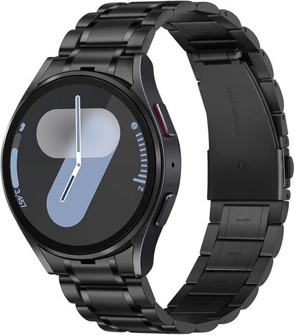 أحزمة متوافقة مع ساعة Samsung Galaxy Watch 7 6 5 4 مقاس 44 مم 40 مم/ساعة Galaxy Watch 6 الكلاسيكية 47 مم 43 مم/5 Pro 45 مم، حزام من الفولاذ المقاوم للصدأ بخمس حلقات للنساء والرجال، فضي وذهبي in Kuwait