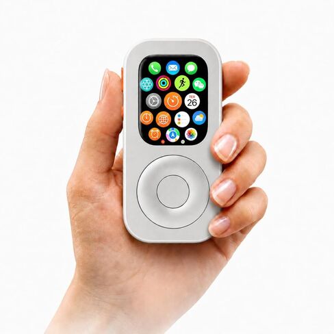 RePod Aluminum Case for Apple Watch Series S4/5/6/SE, Transform Watch into Retro Music Player, 40mm CNC Metal Protective Cover with Functional Click Wheel (Silver) in Kuwait