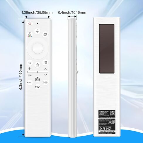 جهاز تحكم عن بعد صوتي بالطاقة الشمسية BN59-01391A لتلفزيون Samsung Frame، بلوتوث قابل لإعادة الشحن مع شحن بالطاقة الشمسية، متوافق مع تلفزيونات Samsung 2021-2023 Neo LED 4K الذكية، فائقة الدقة، 4 أزرار اختصار - أبيض in Kuwait