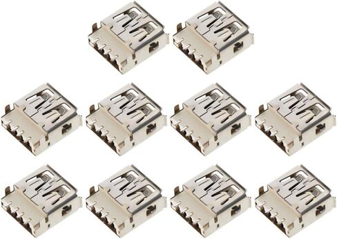 10 قطعة PCB USB موصل نوع A أنثى جاك 4 دبوس 90 درجة الجبهة إدراج الظهر التصحيح دبوس ، WuJuntool in Kuwait