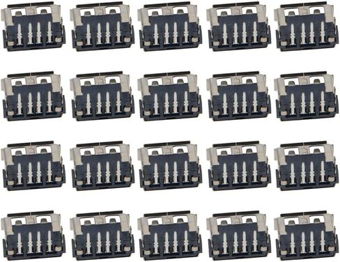 20 قطعة USB-A أنثى مقبس وصلة مرفاع 4 دبوس خلفي 2 قدم 90 درجة مستقيم إدراج حافة مجعدة موصل PCB، محول استبدال الإصلاح، WuJuntool in Kuwait