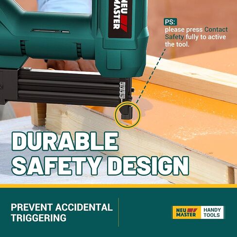 Cordless Nail Gun Battery Powered, NEU MASTER Battery Brad Nailer/Staple Gun NTC0023, 20V Max. 2.0Ah Battery and Charger Included for Upholstery, Woodworking and Carpentry in Saudi Arabia