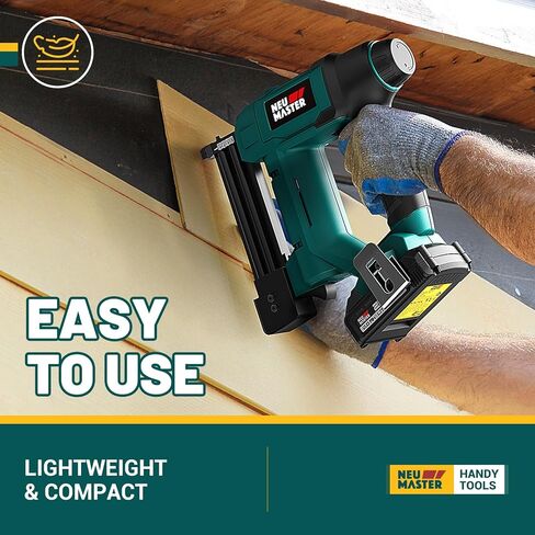 Cordless Nail Gun Battery Powered, NEU MASTER Battery Brad Nailer/Staple Gun NTC0023, 20V Max. 2.0Ah Battery and Charger Included for Upholstery, Woodworking and Carpentry in Saudi Arabia