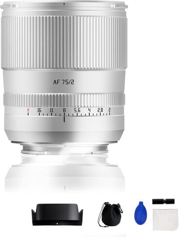 TTArtisan 75 مللي متر F2 Silver E كامل الإطار التركيز التلقائي عدسة صورة فتحة كبيرة لكاميرا Sony E Mount A7C A7CII A7R A7MIV A6600 ، إلخ. in Kuwait