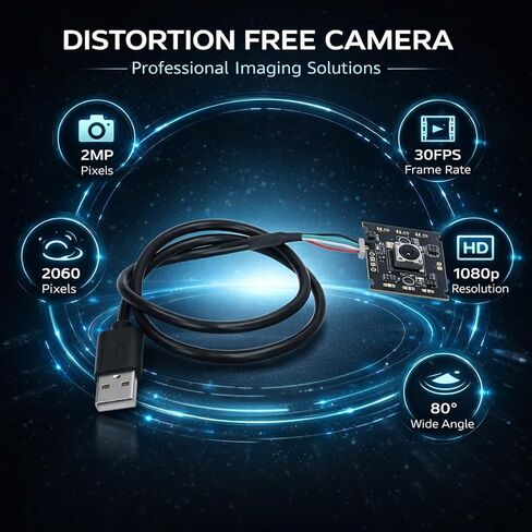 وحدة كاميرا 2 ميجابكسل مع تركيز تلقائي، مخرج USB، دقة 1920 × 1080 30 إطارًا في الثانية - تصوير مشوه، توافق واسع، مثالي للأنظمة المدمجة وتطبيقات الرؤية in Kuwait