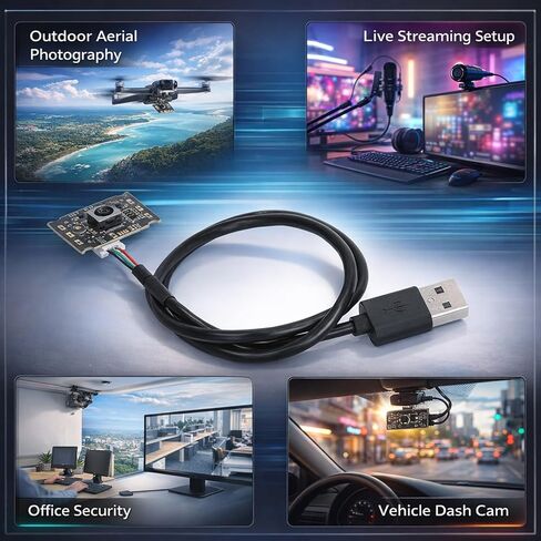 وحدة كاميرا 2 ميجابكسل مع تركيز تلقائي، مخرج USB، دقة 1920 × 1080 30 إطارًا في الثانية - تصوير مشوه، توافق واسع، مثالي للأنظمة المدمجة وتطبيقات الرؤية in Kuwait