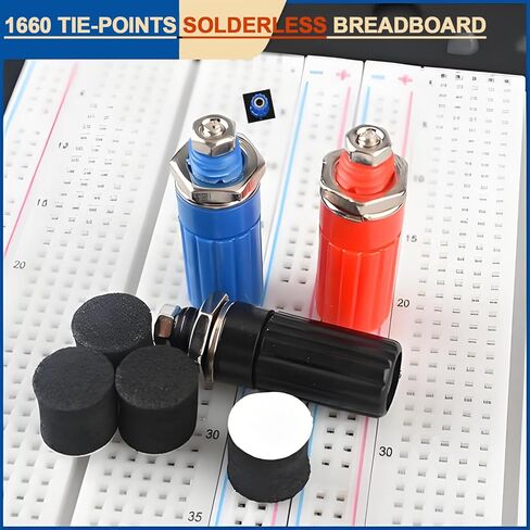HaoDuoQian 1660 Tie-Points Solderless Breadboard with Aluminum Back Plate Large Breadboard Compatible with Arduino in Kuwait