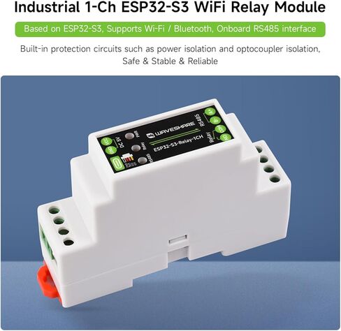 KLAYERS ESP32-S3 Industrial Control Board, Wi-Fi Relay, RS485/BLE/Wi-Fi Interfaces, Isolated Protection, DIN-Rail Housing for AIoT Applications in Kuwait