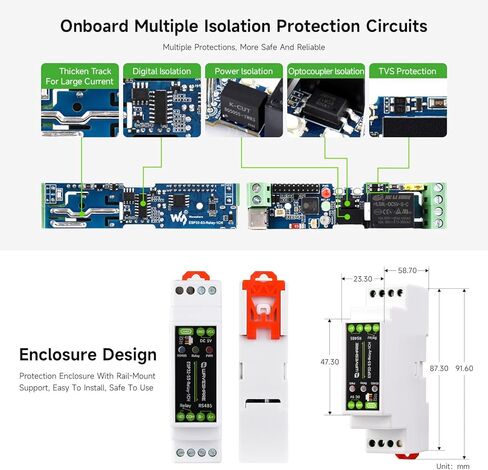 KLAYERS ESP32-S3 Industrial Control Board, Wi-Fi Relay, RS485/BLE/Wi-Fi Interfaces, Isolated Protection, DIN-Rail Housing for AIoT Applications in Kuwait