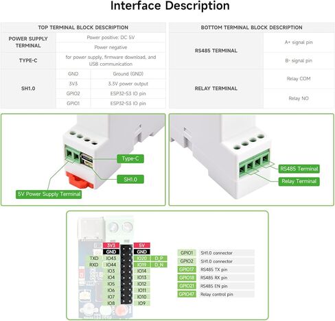 KLAYERS ESP32-S3 Industrial Control Board, Wi-Fi Relay, RS485/BLE/Wi-Fi Interfaces, Isolated Protection, DIN-Rail Housing for AIoT Applications in Kuwait