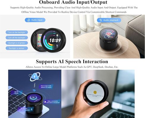 ESP32-S3 1.85inch Round Touch LCD Development Board, 360x360, Supports Wi-Fi & BLE 5, AI Speech, Smart Speaker Box, Support AI Interaction and Offline Voice Control, with Speaker Box in Kuwait