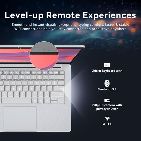 ASUS Chromebook CX 14" FHD Touchscreen Laptop, Intel Celeron N4500, 8GB LPDDR4X, 288GB Storage(128GB eMMC&160GB Docking Station Set), Intel UHD Graphics, Long Battery Life, WiFi 6, Chrome OS, Gray in Kuwait