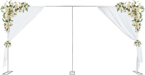 Heavy Duty Backdrop Stand, 10x20ft Adjustable Galvanized Iron Wedding Arch Backdrop Stand, 22.05LBS Load-Bearing Metal DIY Photo Background Frame for Wedding, Parties, Events & Photography - Silver in Kuwait