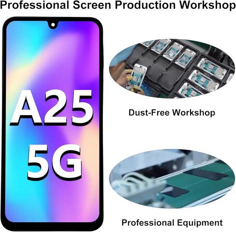 لهاتف Samsung Galaxy A25 5G A256U استبدال الشاشة مع الإطار مع سماعة الأذن ومكبر الصوت الجانبي وزر الصوت ومحرك الاهتزاز وشاشة LCD Incell التي تعمل باللمس ومجموعات إصلاح مجموعة المحول الرقمي in Kuwait