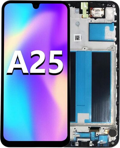 لهاتف Samsung Galaxy A25 5G A256U استبدال الشاشة مع الإطار مع سماعة الأذن ومكبر الصوت الجانبي وزر الصوت ومحرك الاهتزاز وشاشة LCD Incell التي تعمل باللمس ومجموعات إصلاح مجموعة المحول الرقمي in Kuwait