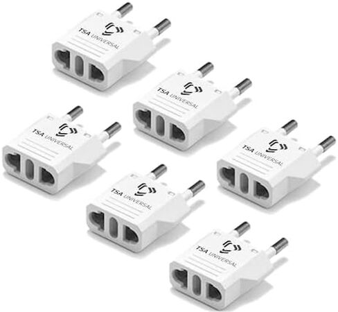 United States to Kosovo Travel Power Adapter to Connect North American Electrical Plugs to Kosovar Outlets for Cell Phones, Tablets, eReaders, and More (6-Pack, Black) in Saudi Arabia