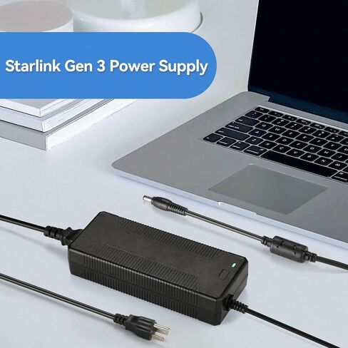 مصدر طاقة 57 فولت لجهاز توجيه Starlink Gen، متوافق مع نماذج Starlink Gen 3 (Rev 4)، يوفر 57 فولت عند 3.42 أمبير لمعيار Starlink Gen 3 in Kuwait