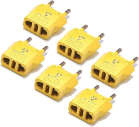 United States to Kosovo Travel Power Adapter to Connect North American Electrical Plugs to Kosovar Outlets for Cell Phones, Tablets, eReaders, and More (6-Pack, Black) in Saudi Arabia