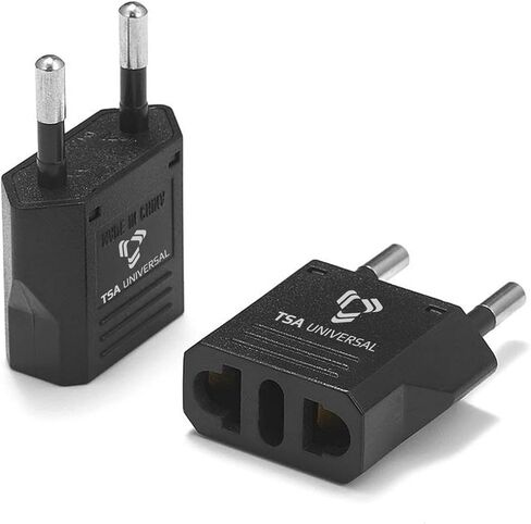 United States to Kosovo Travel Power Adapter to Connect North American Electrical Plugs to Kosovar Outlets for Cell Phones, Tablets, eReaders, and More (6-Pack, Black) in Saudi Arabia
