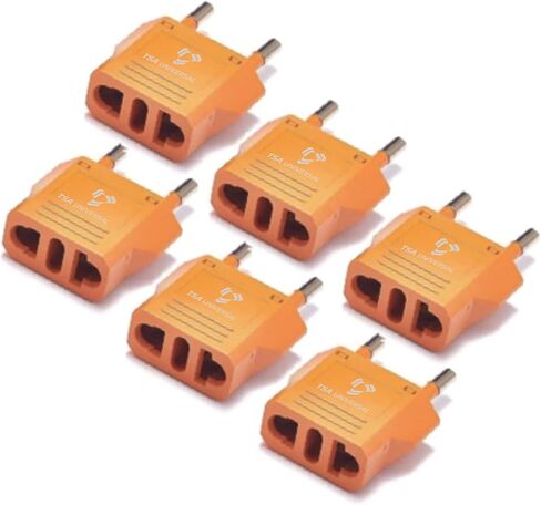 United States to Kosovo Travel Power Adapter to Connect North American Electrical Plugs to Kosovar Outlets for Cell Phones, Tablets, eReaders, and More (6-Pack, Black) in Saudi Arabia