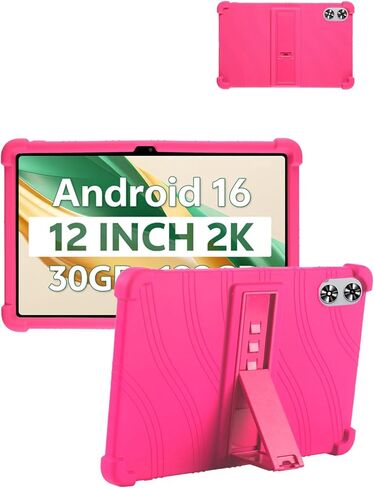 for SVITOO P12 (12 Inch) Android 16 Tablet Protective case, ZBAGUG Shockproof Lightweight Silicone Protective Cover with Stand, Child-Friendly Protection, Easy to Clean Design, Black. in Kuwait