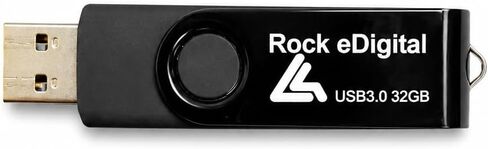 Rock eDigital 32GB USB 3.0 Flash Drive, High Speed Swivel Thumb Drive, Portable Memory Stick with Keyring Hole for Computer/Laptop/Car Audio, Black in Kuwait