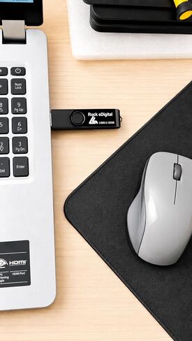 Rock eDigital 32GB USB 3.0 Flash Drive, High Speed Swivel Thumb Drive, Portable Memory Stick with Keyring Hole for Computer/Laptop/Car Audio, Black in Kuwait