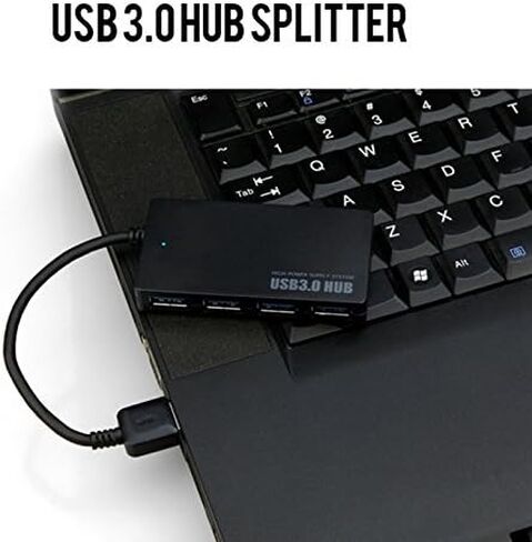 موزع توسيع USB 3.0 بـ 4 منافذ عالي السرعة ونحيف ومدمج، أسود، 159187 in Kuwait