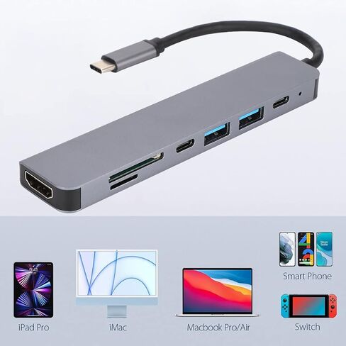 7In1 USB C Hub Adapter to 4K HDMI Hub +USB+PD Multifunction Adapter Fast Converter in Kuwait
