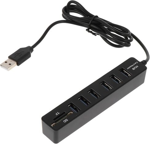 موزع USB عملي متعدد المنافذ من Kisangel مع منافذ شرائح عالية السرعة ومحول توسيع الكمبيوتر المحمول وقارئ بطاقة الذاكرة وموسع منفذ USB محمول وخفيف الوزن لأجهزة الكمبيوتر وأجهزة الكمبيوتر المحمولة in Kuwait