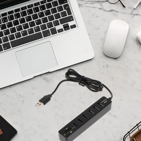 موزع USB عملي متعدد المنافذ من Kisangel مع منافذ شرائح عالية السرعة ومحول توسيع الكمبيوتر المحمول وقارئ بطاقة الذاكرة وموسع منفذ USB محمول وخفيف الوزن لأجهزة الكمبيوتر وأجهزة الكمبيوتر المحمولة in Kuwait