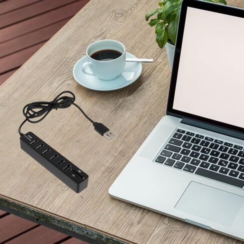 موزع USB عملي متعدد المنافذ من Kisangel مع منافذ شرائح عالية السرعة ومحول توسيع الكمبيوتر المحمول وقارئ بطاقة الذاكرة وموسع منفذ USB محمول وخفيف الوزن لأجهزة الكمبيوتر وأجهزة الكمبيوتر المحمولة in Kuwait