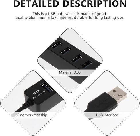 موزع USB عملي متعدد المنافذ من Kisangel مع منافذ شرائح عالية السرعة ومحول توسيع الكمبيوتر المحمول وقارئ بطاقة الذاكرة وموسع منفذ USB محمول وخفيف الوزن لأجهزة الكمبيوتر وأجهزة الكمبيوتر المحمولة in Kuwait