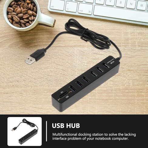 موزع USB عملي متعدد المنافذ من Kisangel مع منافذ شرائح عالية السرعة ومحول توسيع الكمبيوتر المحمول وقارئ بطاقة الذاكرة وموسع منفذ USB محمول وخفيف الوزن لأجهزة الكمبيوتر وأجهزة الكمبيوتر المحمولة in Kuwait