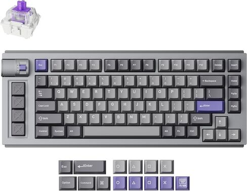 لوحة مفاتيح ألعاب LEMOKEY L1 HE 75% Hall Effect RGB، هيكل ألومنيوم كامل، اتصال ثلاثي الأوضاع، مشغل سريع وتشغيل قابل للتعديل، قابل للتبديل السريع، مكون الويب، مع مقبض، لنظامي التشغيل Windows وMac in Kuwait