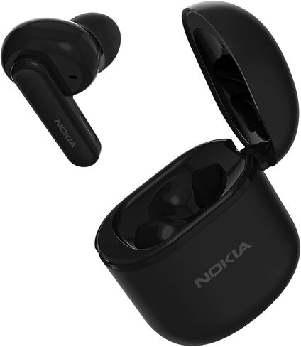 سماعة أذن Nokia Solo Bud 2 Pro لاسلكية تعمل بالبلوتوث مع علبة شحن، زوج سريع، اتصال متعدد النقاط، إلغاء الضوضاء البيئية، وحماية IPX4 للمحادثات وتدفق الوسائط باللون الأسود in Kuwait
