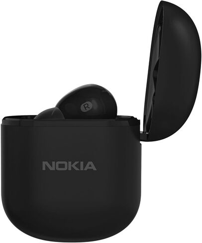 سماعة أذن Nokia Solo Bud 2 Pro لاسلكية تعمل بالبلوتوث مع علبة شحن، زوج سريع، اتصال متعدد النقاط، إلغاء الضوضاء البيئية، وحماية IPX4 للمحادثات وتدفق الوسائط باللون الأسود in Kuwait